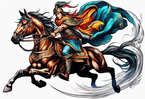 leaping warrior tattoo idea