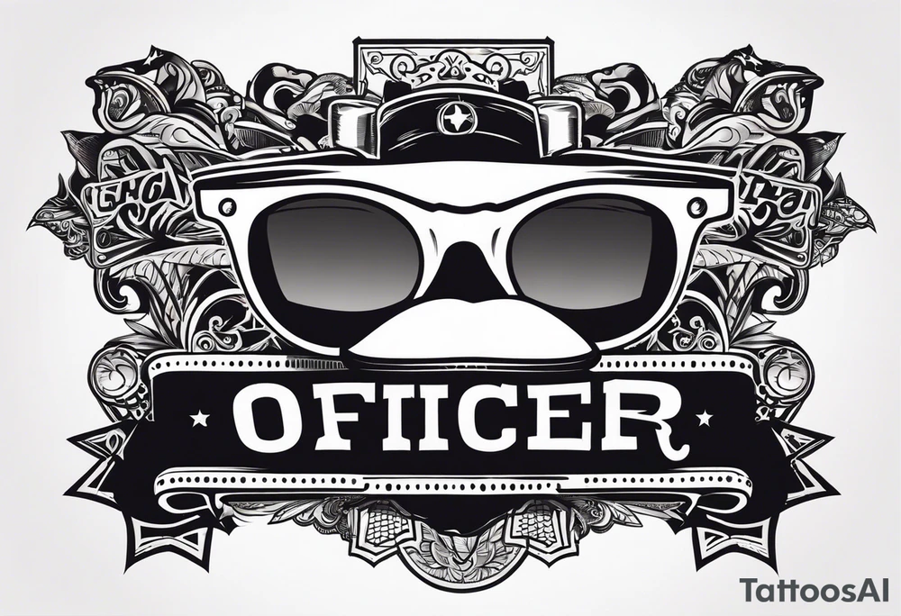 sunglasses Officer Bigdick tattoo idea