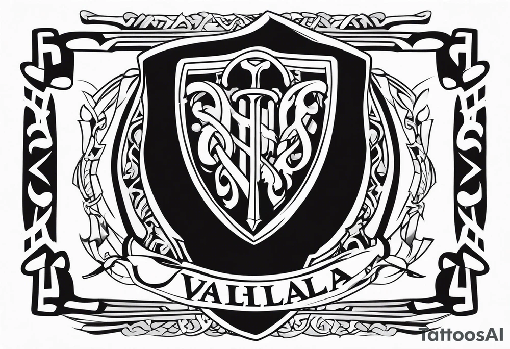 Valhalla sword shield tattoo idea