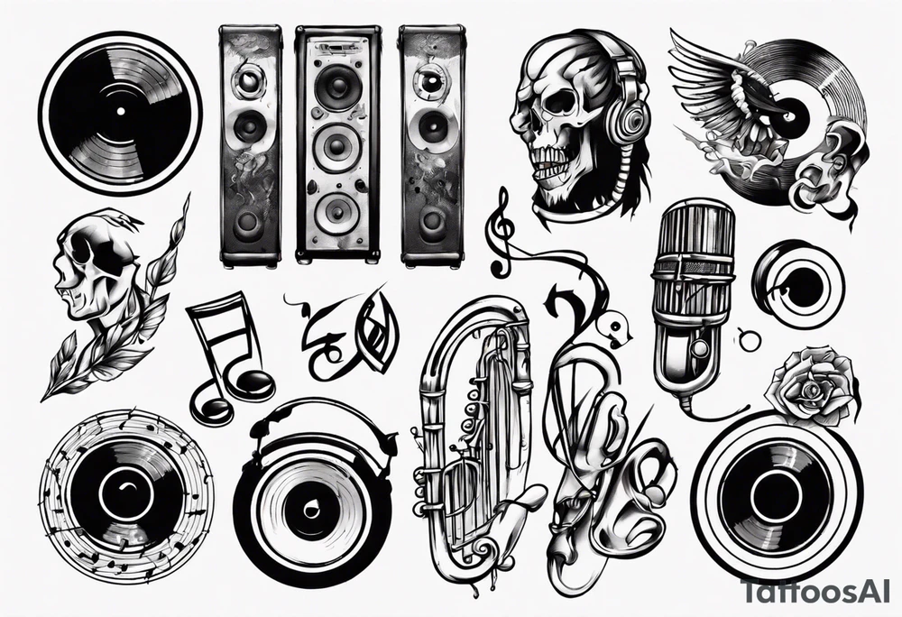 music sound tattoo idea
