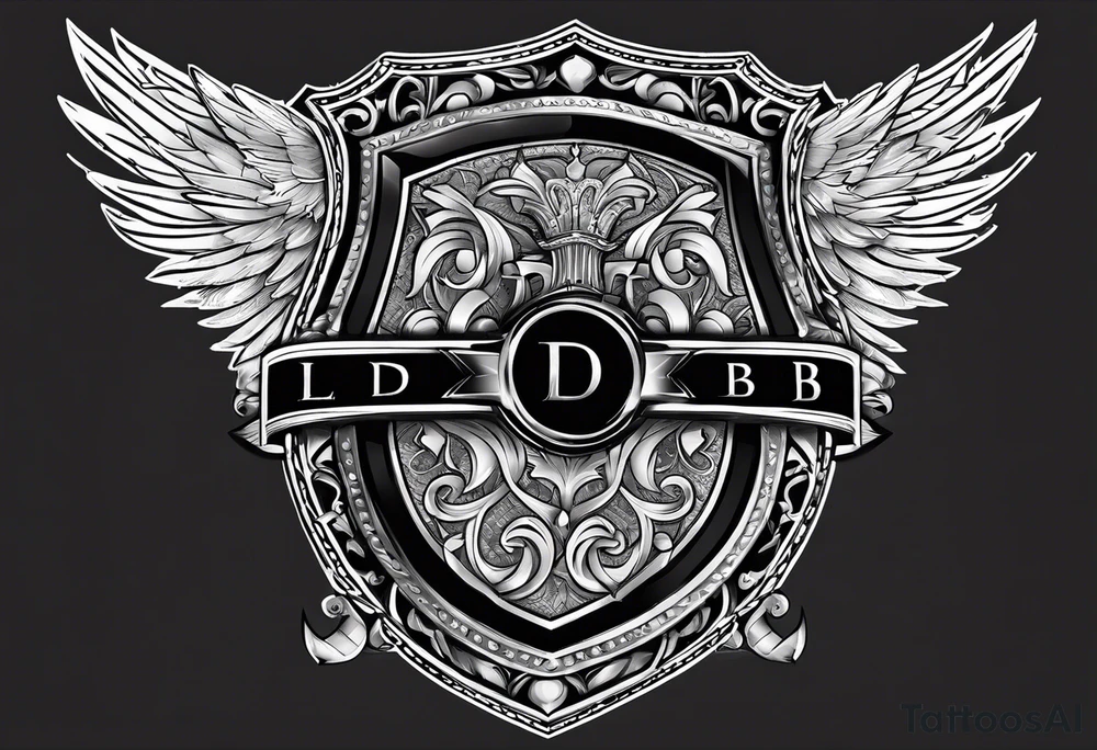 THE LETTERS "LDB" ON A SHIELD tattoo idea