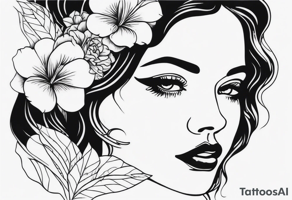 Two faced woman tattoo idea