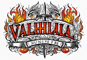 valhalla funeral on fire tattoo idea