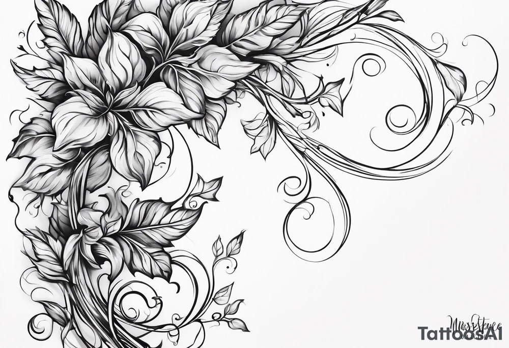 Leafy vines tattoo idea