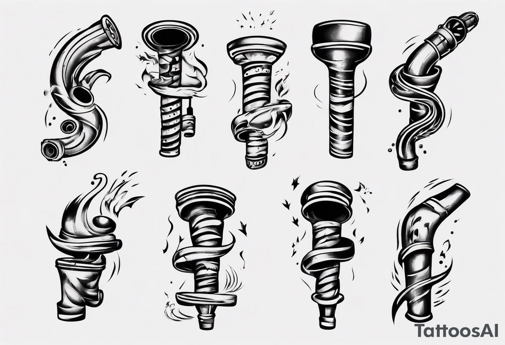 exhaust pipe tattoo idea