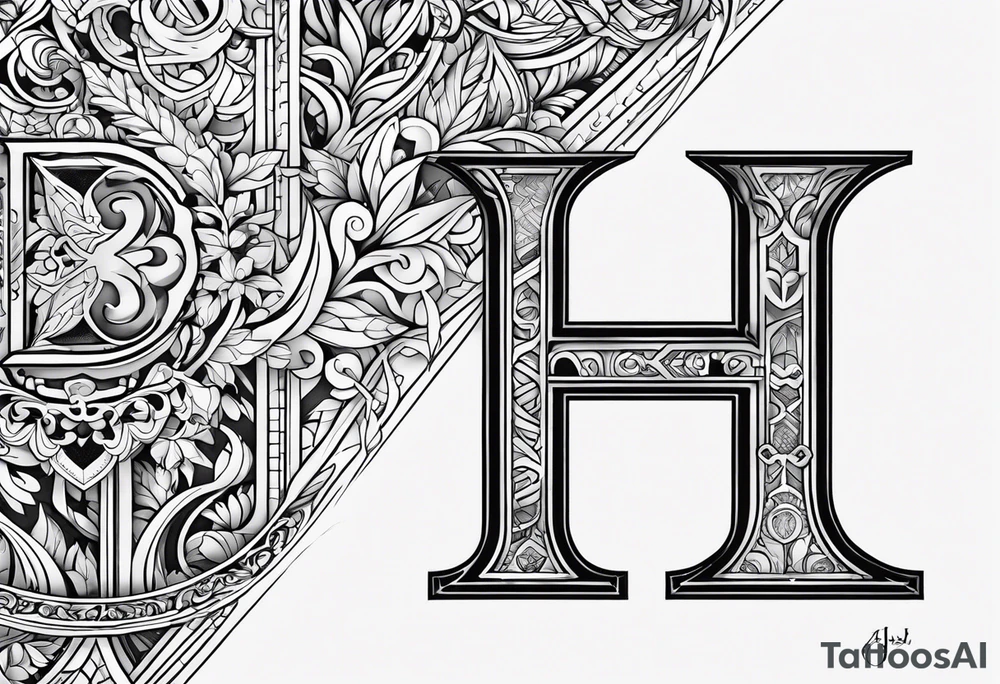 Honorata and Jacek marriage. Generate a tattoo from the letters H and J tattoo idea