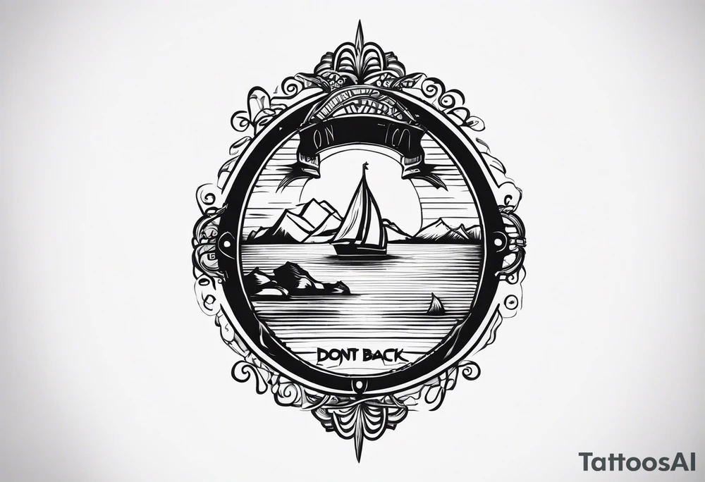 A tattoo with words only. The words are “Don’t look back” tattoo idea