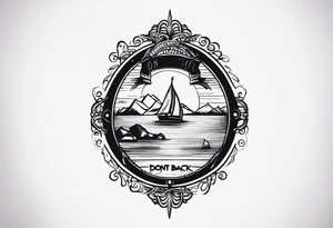 A tattoo with words only. The words are “Don’t look back” tattoo idea