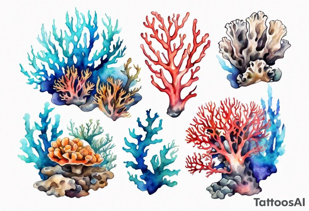 Corals underwater tattoo idea