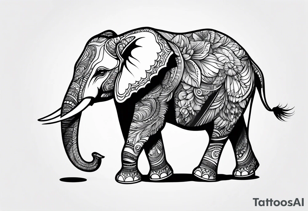 Fierce baby elephant tattoo idea