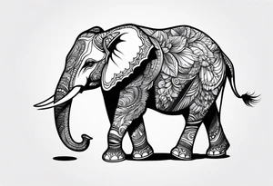 Fierce baby elephant tattoo idea