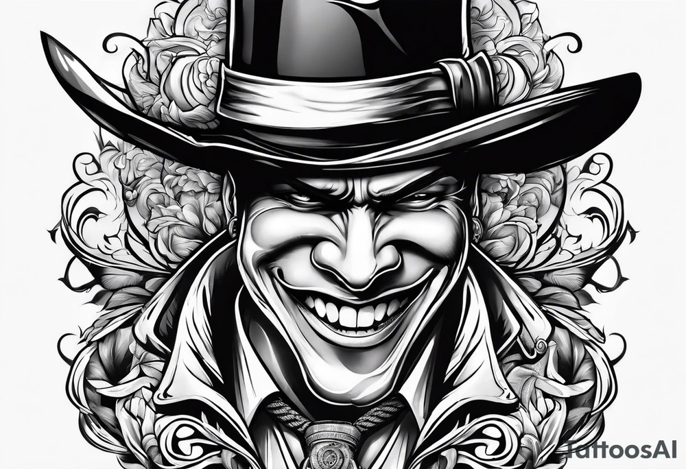 Smile now cry later gangster art tattoo idea