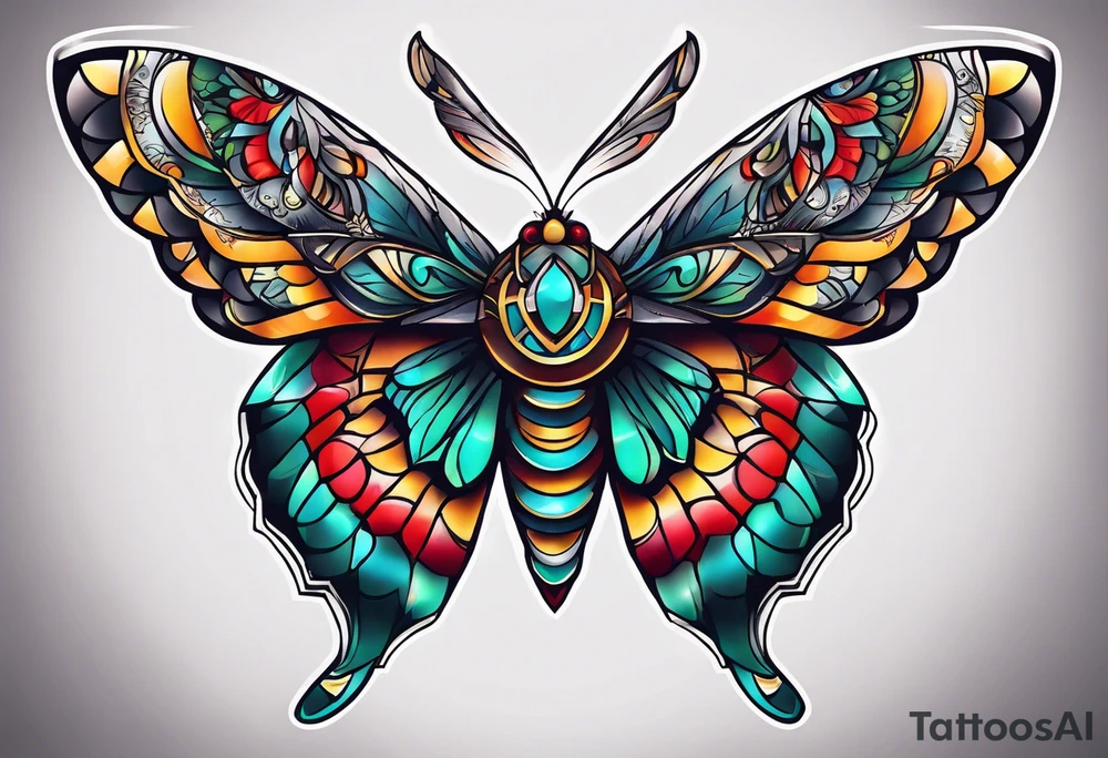 Modern Mexican Moth tattoo idea