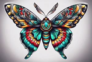 Modern Mexican Moth tattoo idea