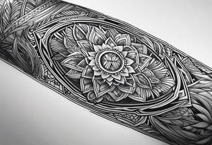 Leg shield tattoo tattoo idea