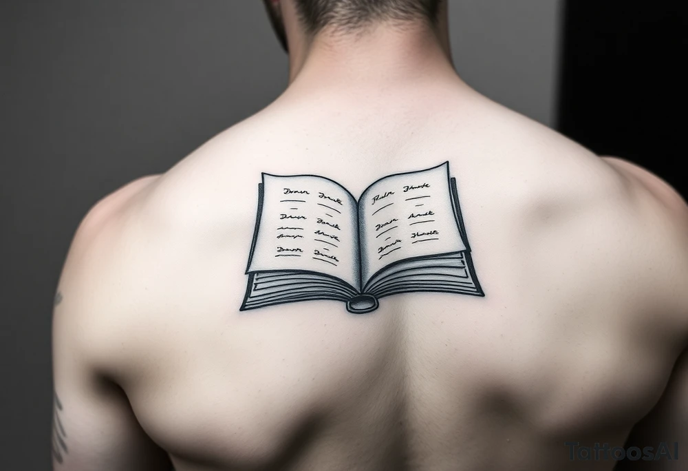 abstract open book tattoo idea