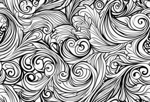 swirly leaves, swirls, minimalist, smooth tattoo idea