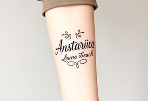 Anastacia old English font long beach California theme tattoo idea