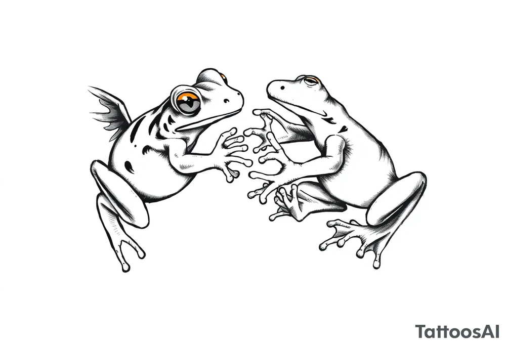 frog fight tattoo idea