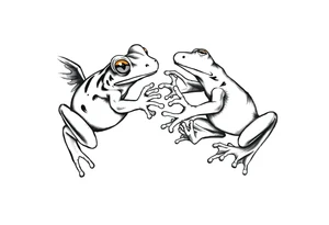 frog fight tattoo idea