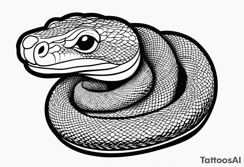 Elegant and wise snake (python), with no agressive tattoo idea