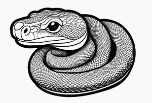 Elegant and wise snake (python), with no agressive tattoo idea