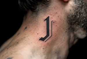 Rustic "J" etched in wood-grain texture with warm brown and amber tones. tattoo idea