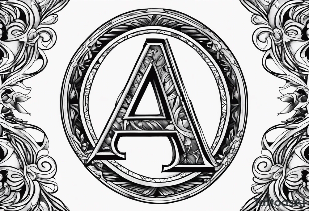 Letter A manly tattoo idea