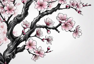 Cherry blossom for back tattoo but Don't cut the photo tattoo idea