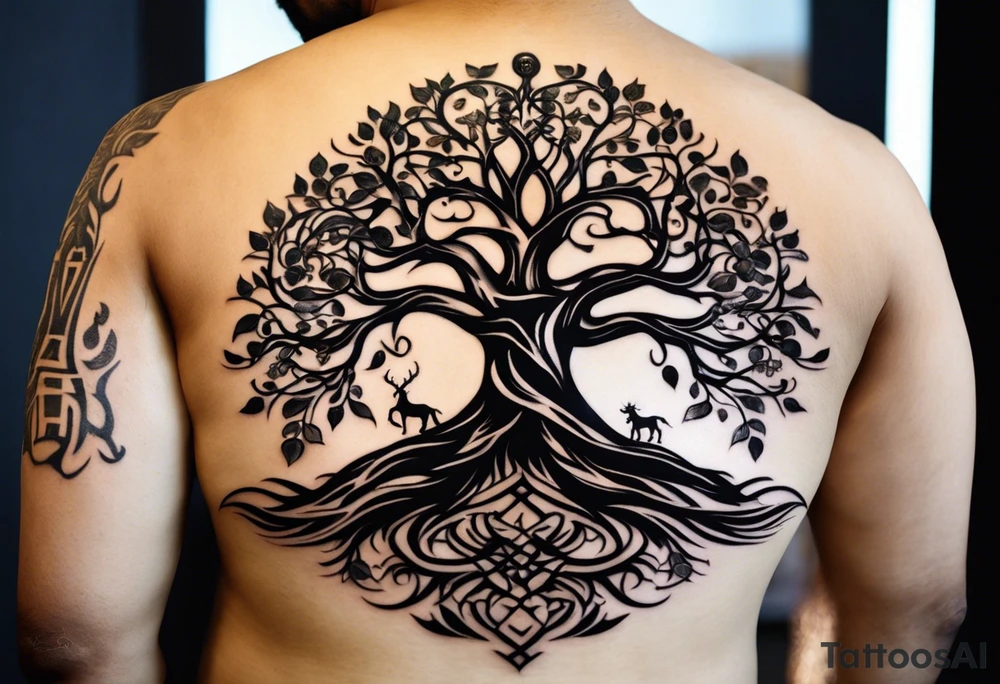The tattoo should have roots where the entire arm goes, the date of birth of my children can be seen. There are supposed to be several swords over this family tree like the Damaglos, which is supposed to show attacks on my family. A symbol that shows the protection and strength of us would also be good. The death of my mother in 2018 should also be found tattoo idea