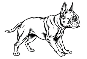 outline of a staffy dog tattoo idea