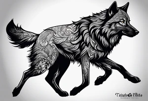 black wolf tattoo idea