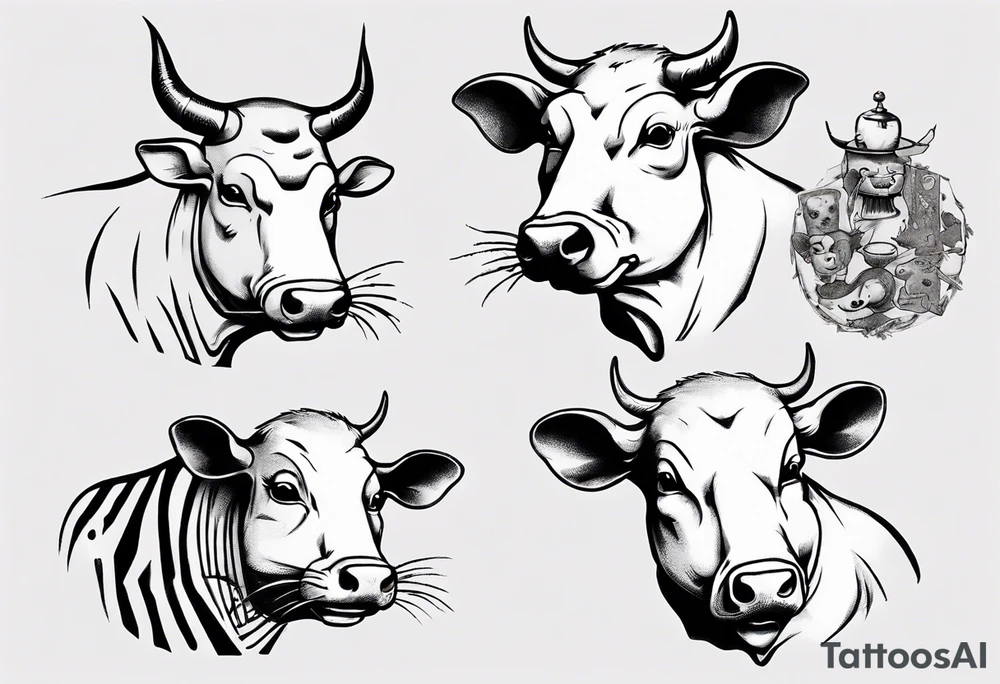 A rat eating a cow tattoo idea