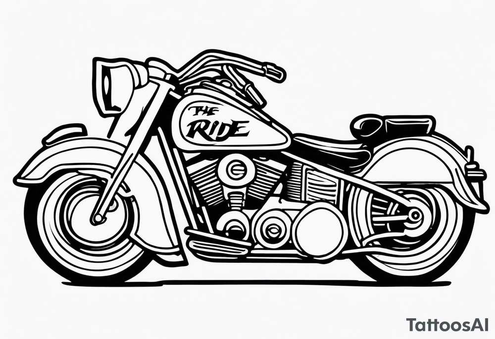 The words “ride well, ride free” tattoo idea