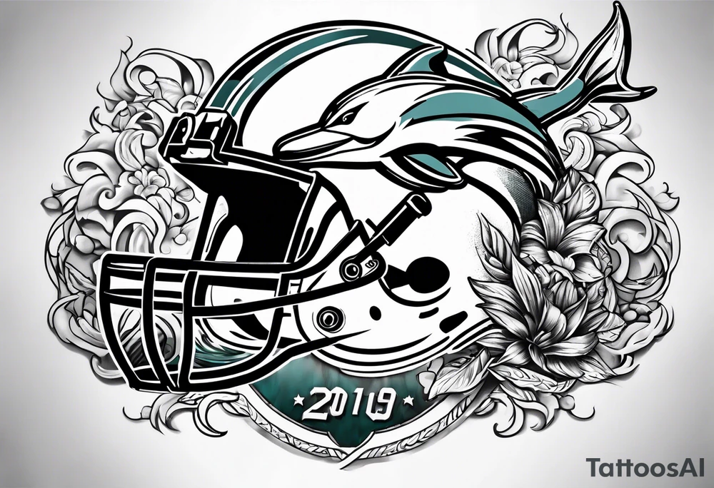 Cool miami dolphins sports tattoo idea
