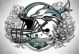 Cool miami dolphins sports tattoo idea