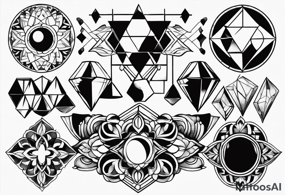 Variety of mirrors flash sheet tattoo idea