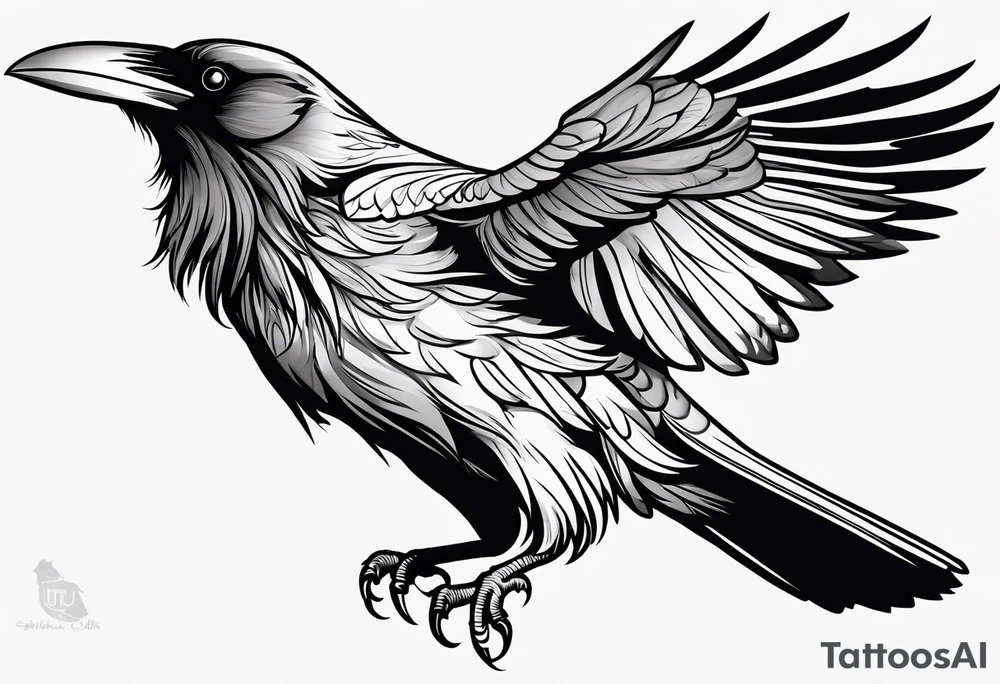 raven flying tattoo idea