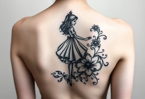 Dark Alice in wonderland tattoo idea