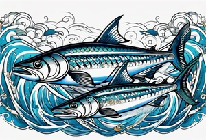 Shoal of mackerel in the ocean tattoo idea