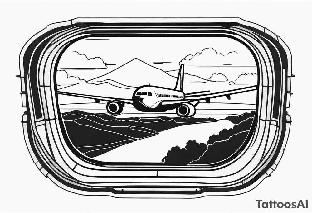 airplane window view tattoo idea