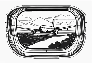 airplane window view tattoo idea