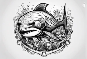 matching 2 separate tattoos . Water related. Marine life tattoo idea