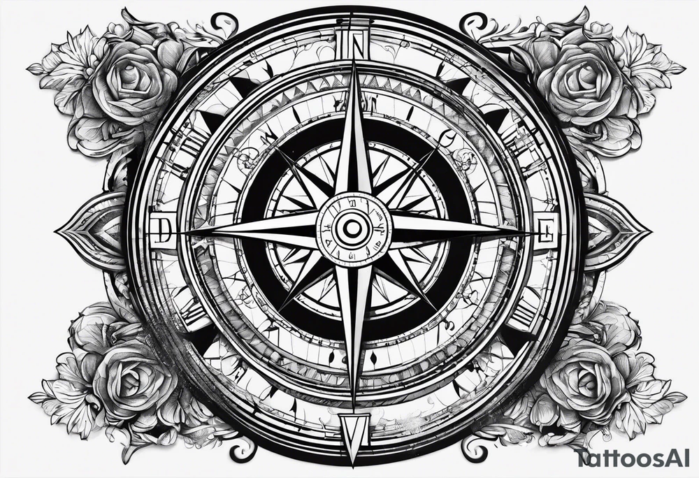 divine proportion and compass tattoo idea