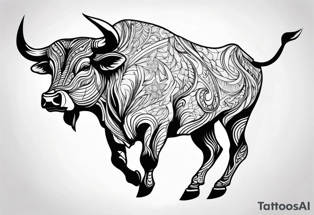Bucking bull tattoo idea