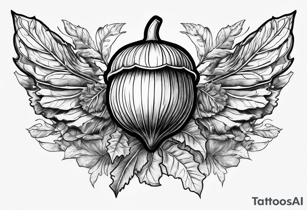 Flying acorn tattoo idea