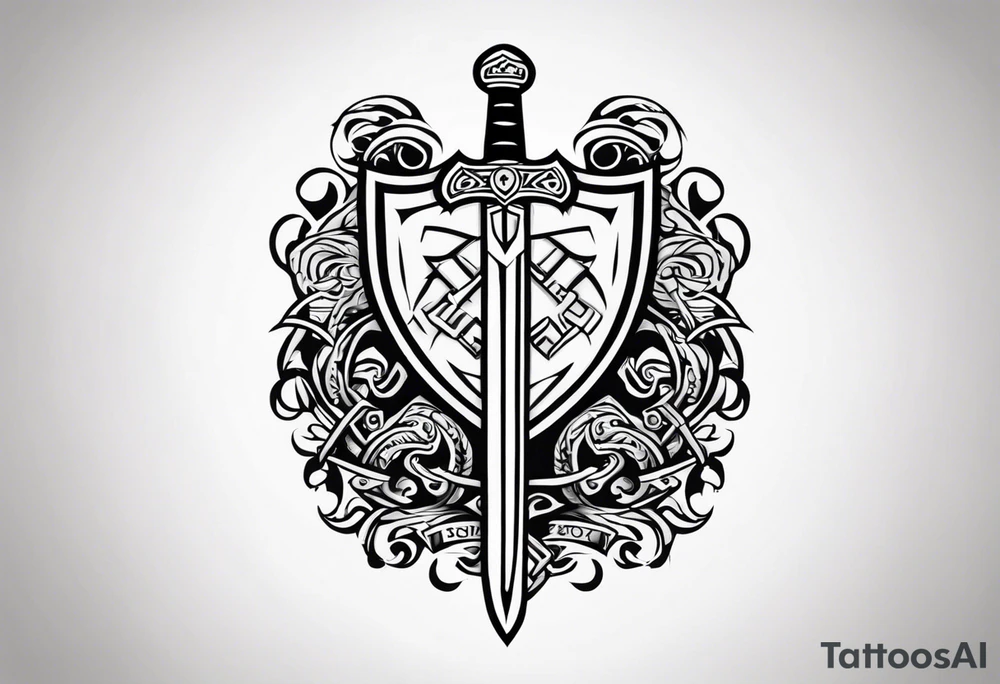 Valhalla viking 
Sword shield tattoo idea
