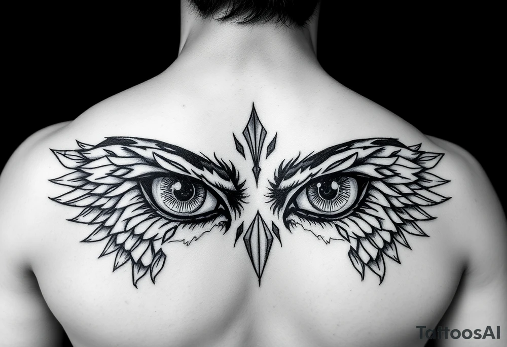 Eyes big and small on my chest for a man tattoo idea