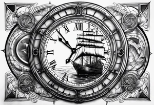 Interstellar, clock, ship tattoo idea