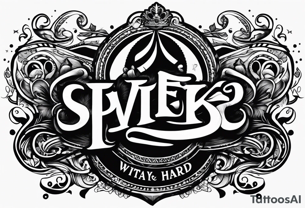 I want a tattoo containing the following two words "work hard" and "play hard". tattoo idea